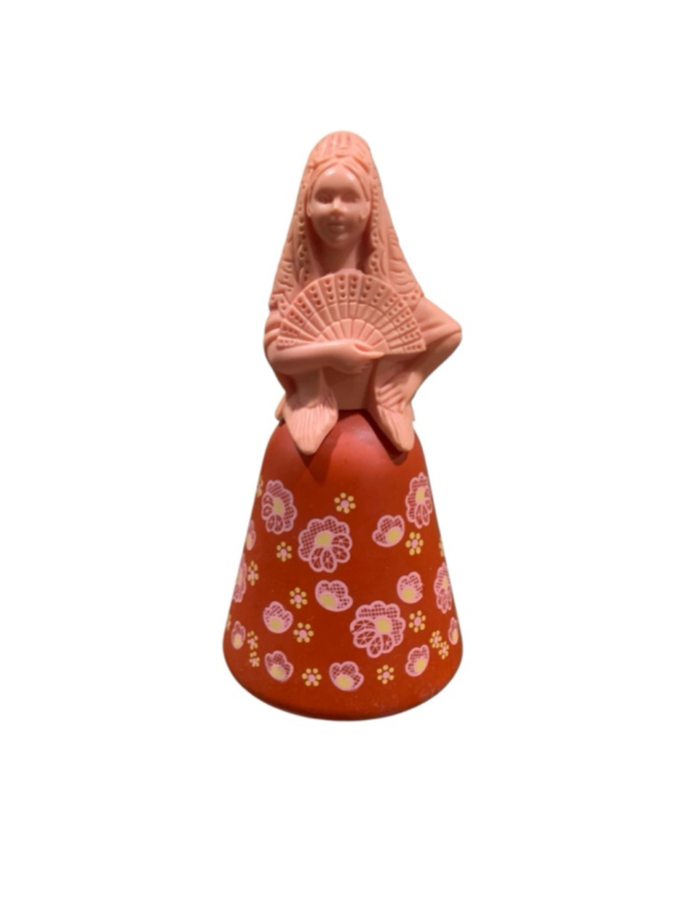 Vntg 70’s Senorita Avon Orange Pink Floral To A Wild Rose Cologne Bottle